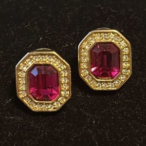 Swarovski Pink and Gold Earrings